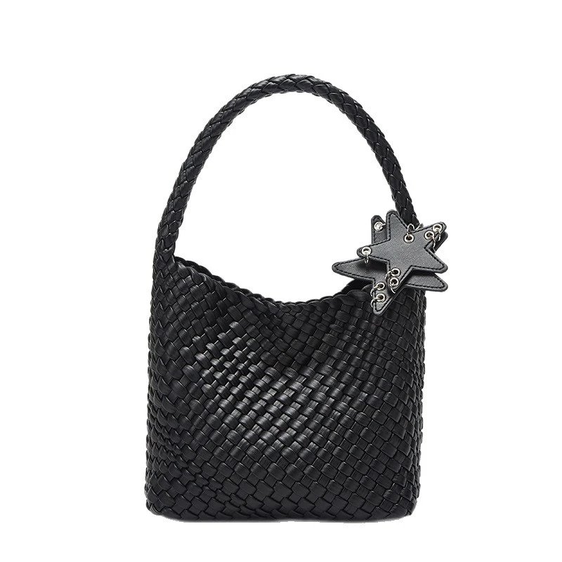 Unbranded Handbags Woven Hobo Bag with Star Charm image 5