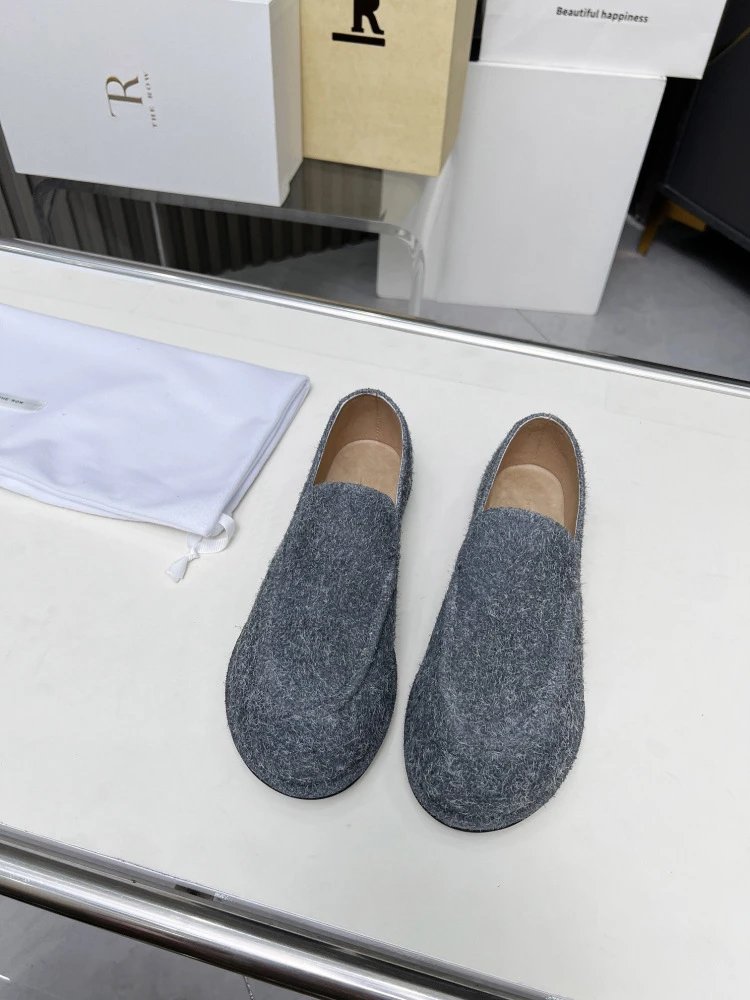 R Brand Suede Loafer Black Casual Shoes - 44