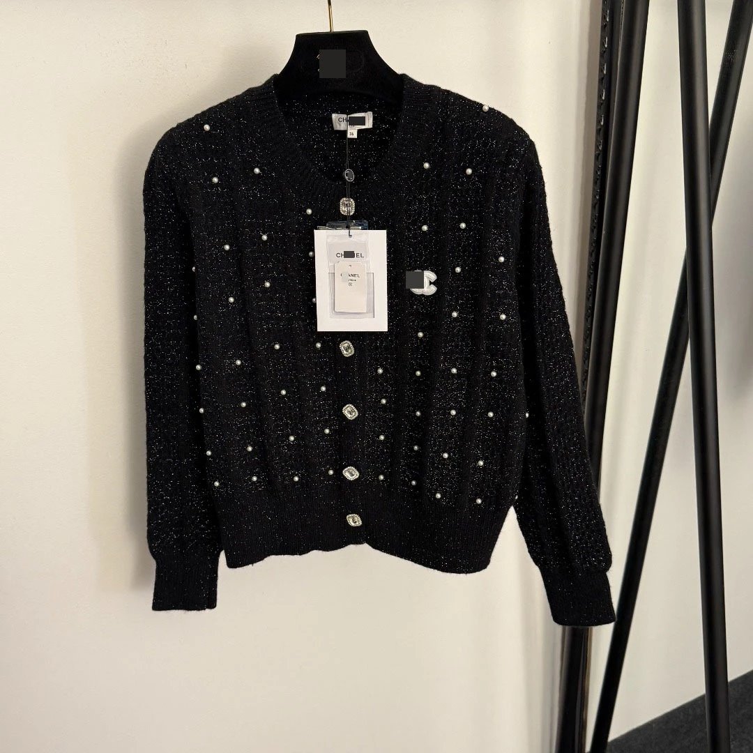Chanel Pearl-Embellished Cable Knit Cardigan White - 4