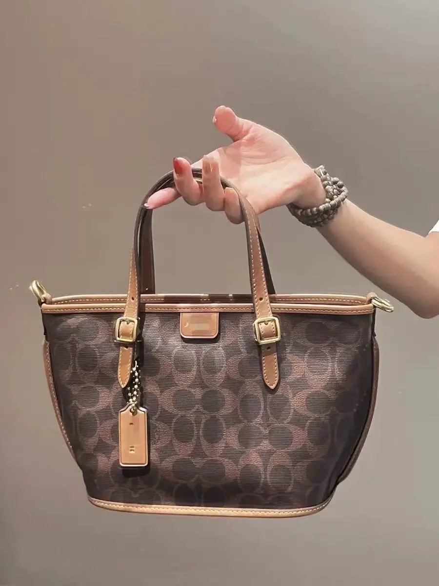 Coach Mini City Tote Black Leather Handbag - 4