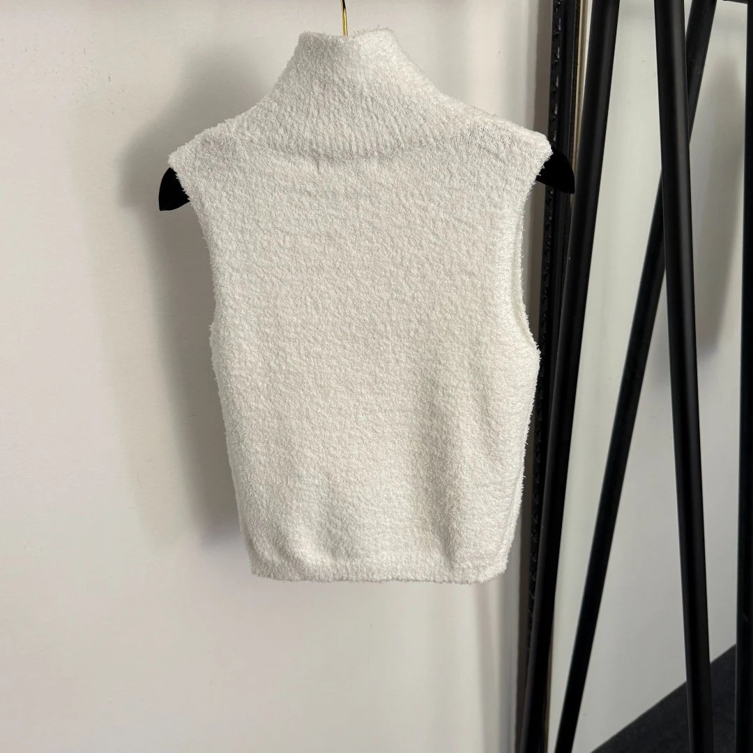 Chanel Sleeveless Turtleneck Vest in Navy - 9