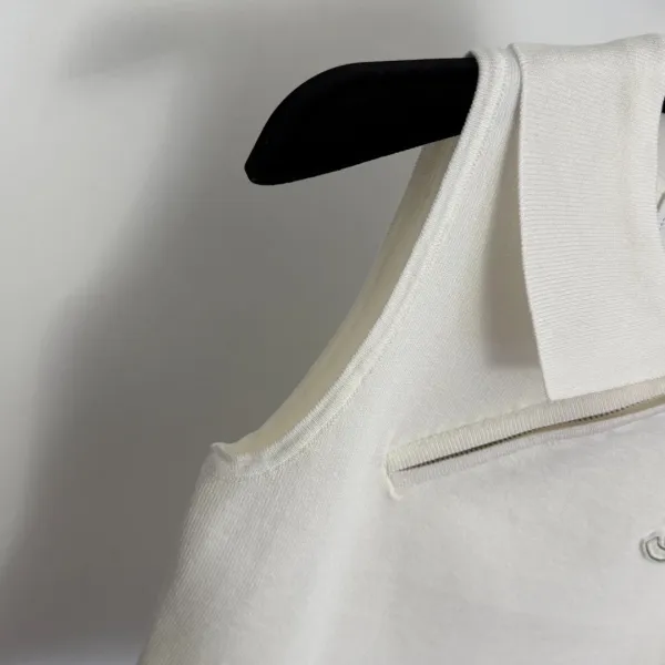 Chanel Collar Knit Vest Black - 13