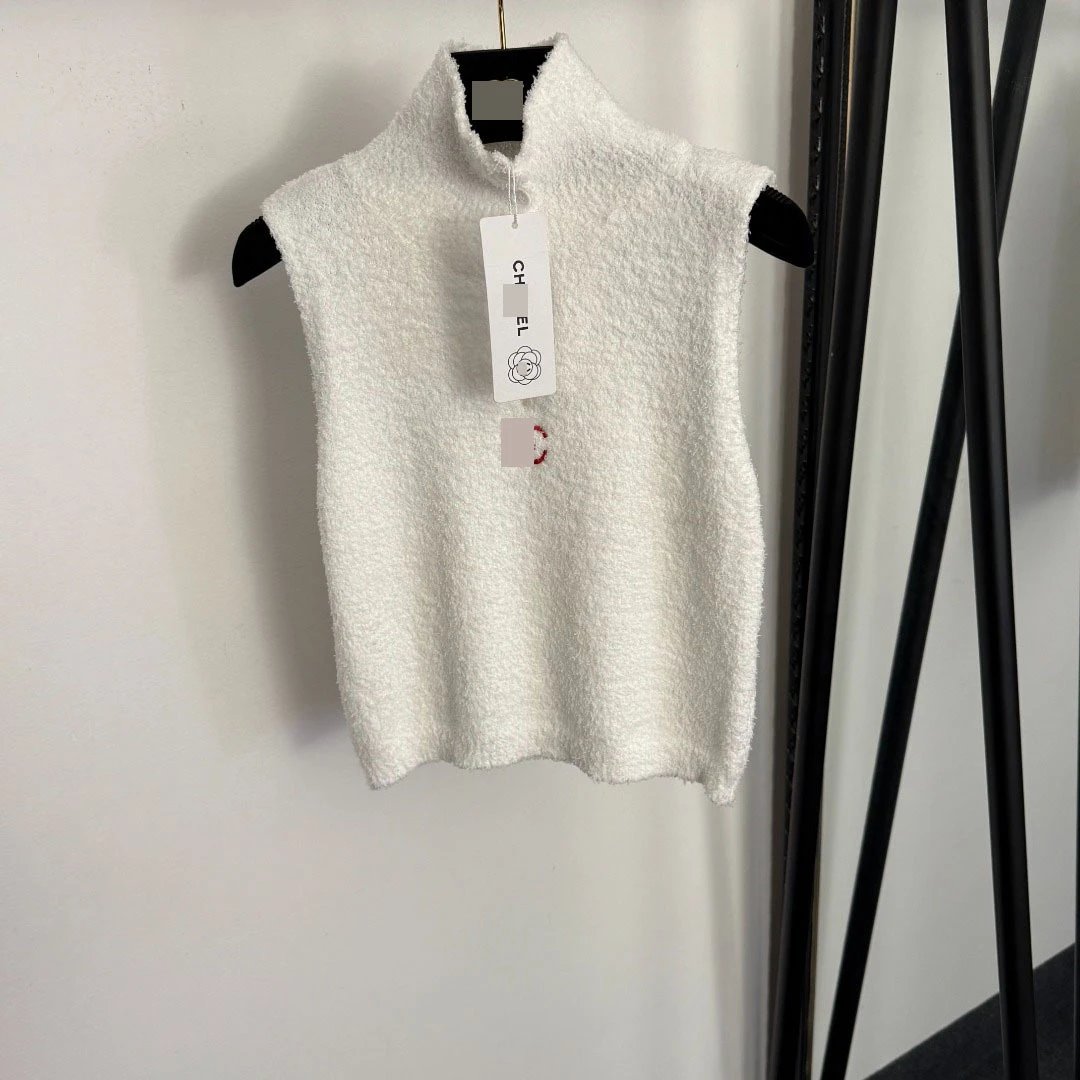 Chanel Sleeveless Turtleneck Vest in Navy - 8