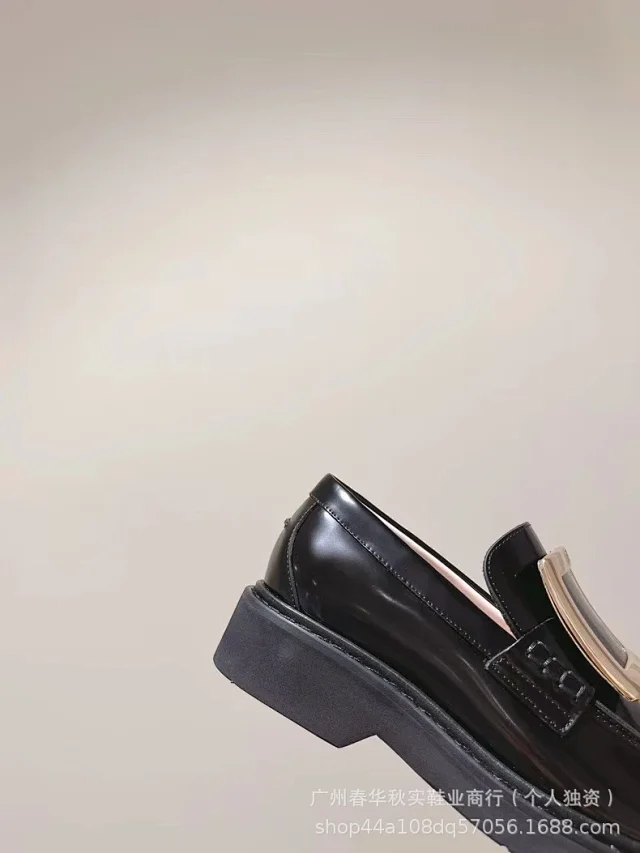 Unbranded Leather Shoes Platform loafers with square buckle product detail image 12