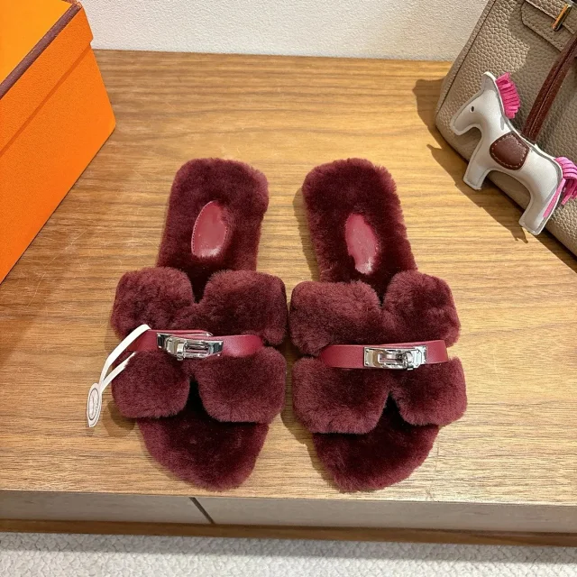 Unbranded Slippers Faux Fur H-Buckle Slide product detail image 19