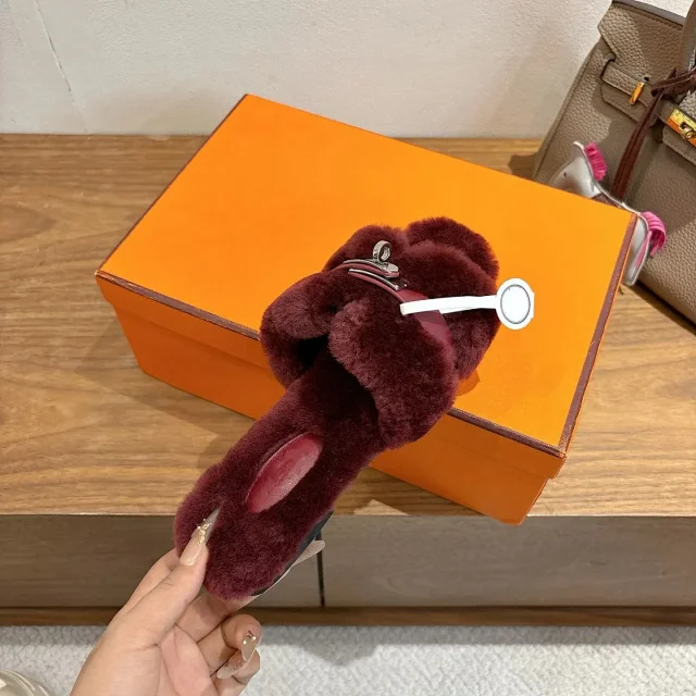 Unbranded Slippers Faux Fur H-Buckle Slide product detail image 20