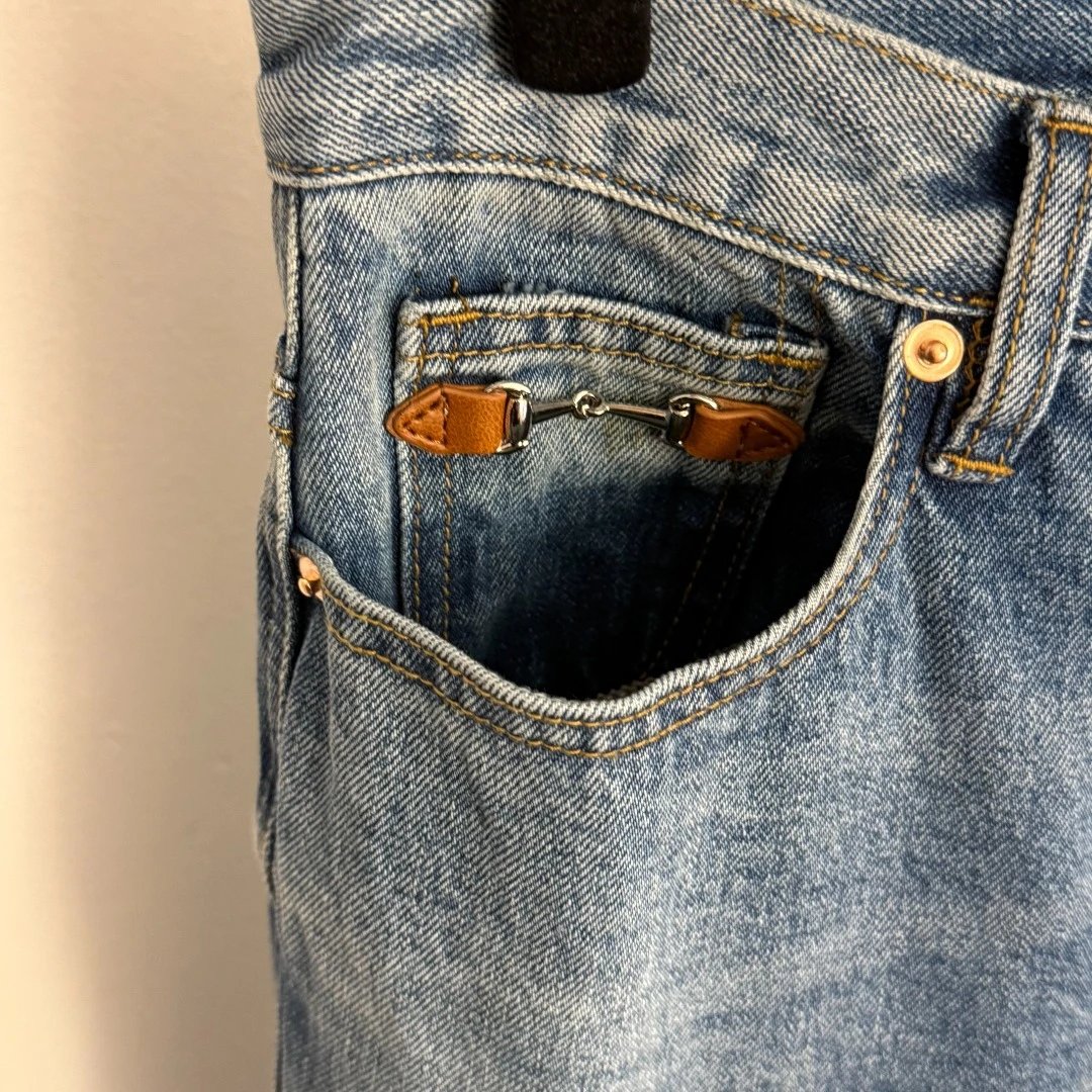 Gucci Flared Denim Jeans Light Blue - 8