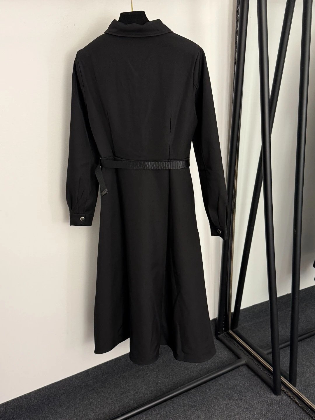 Prada Shirt Dress Black with Belt - 5