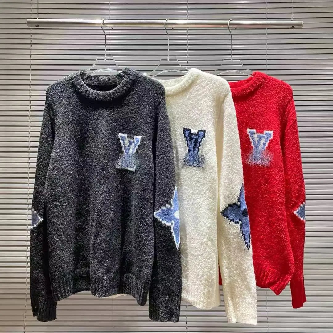 Off-White x Louis Vuitton Inspired Fuzzy Knit Sweater Black - 3