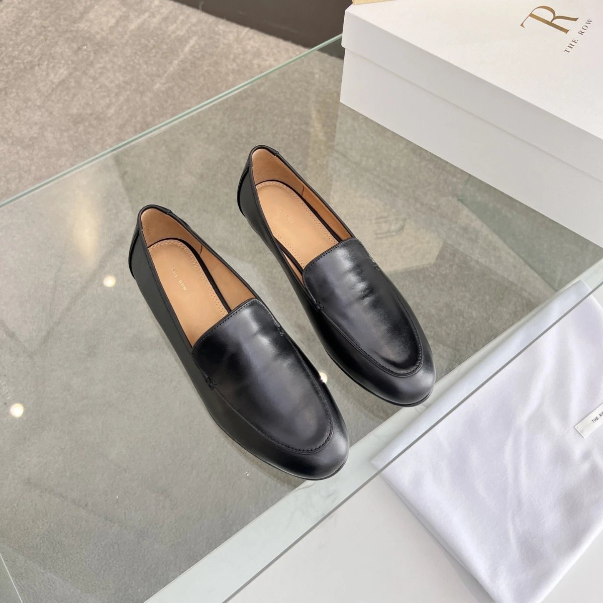 The Row Loafer Cream Leather Loafers - 13