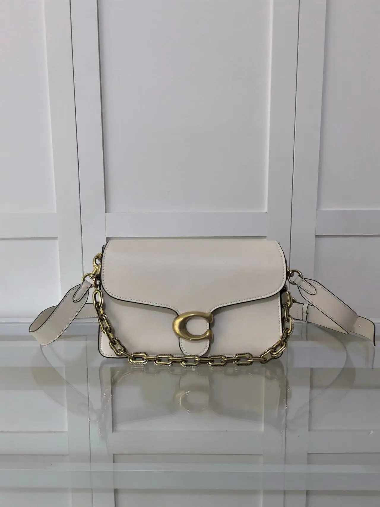 Celine Triomphe Mini Black Leather Chain Shoulder Bag - 5