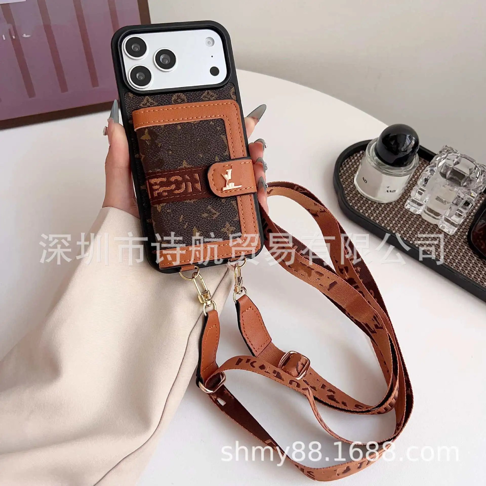 Louis Vuitton Phone Cases Card Holder Case with Detachable Crossbody Strap — 3