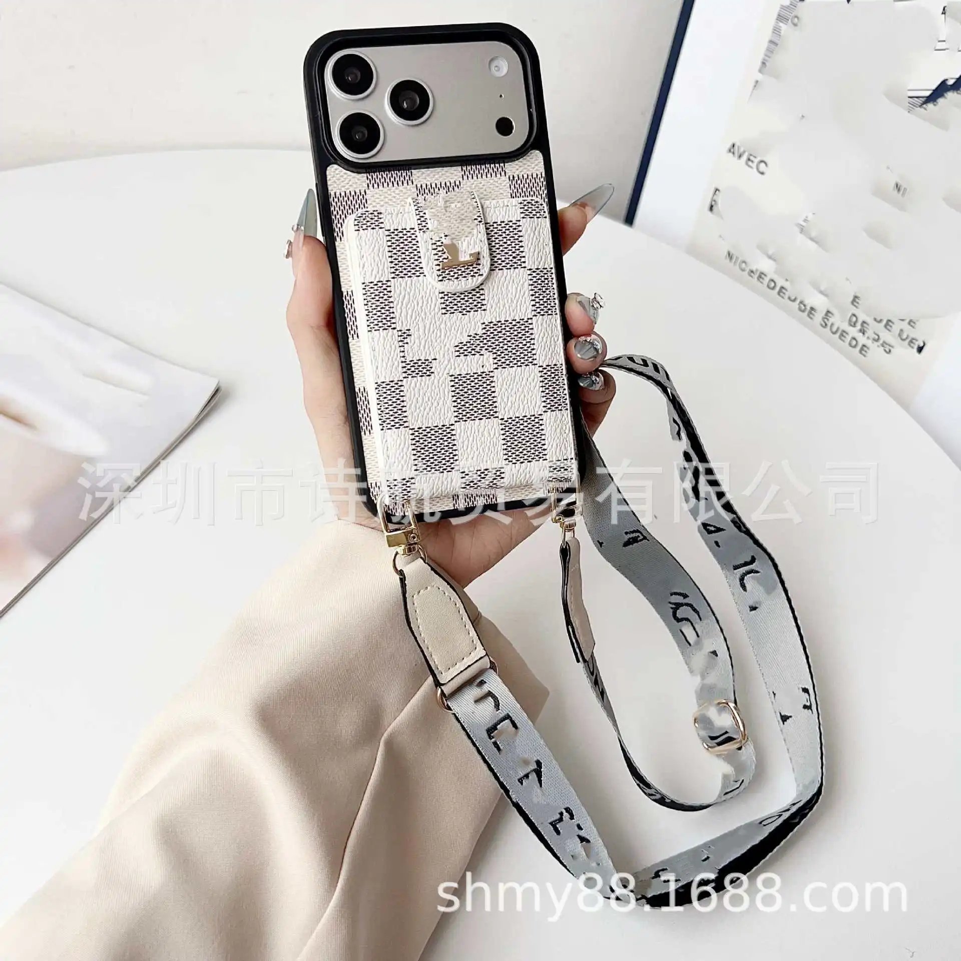 Unbranded Phone Cases Card Holder Case with Adjustable Crossbody Strap — 6