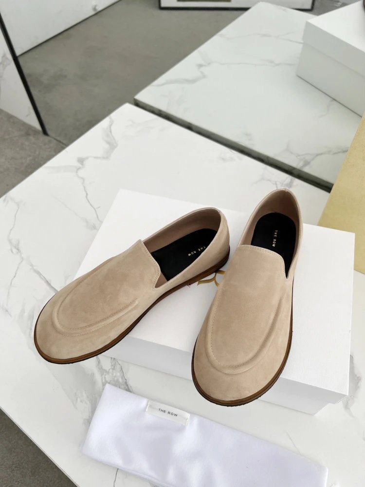 R Brand Suede Loafer Black Casual Shoes - 23