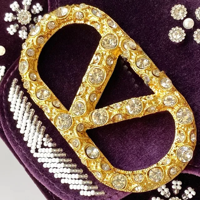 Unbranded Crossbody Bags 9939 Floral Beaded Velvet Chain Bag product detail image 8