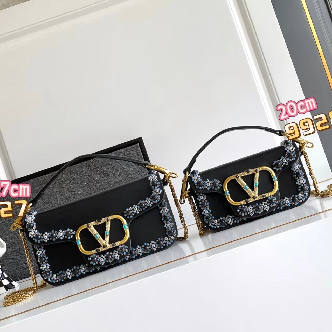 Valentino Garavani Crossbody Bags Beaded VLogo Flap image 2