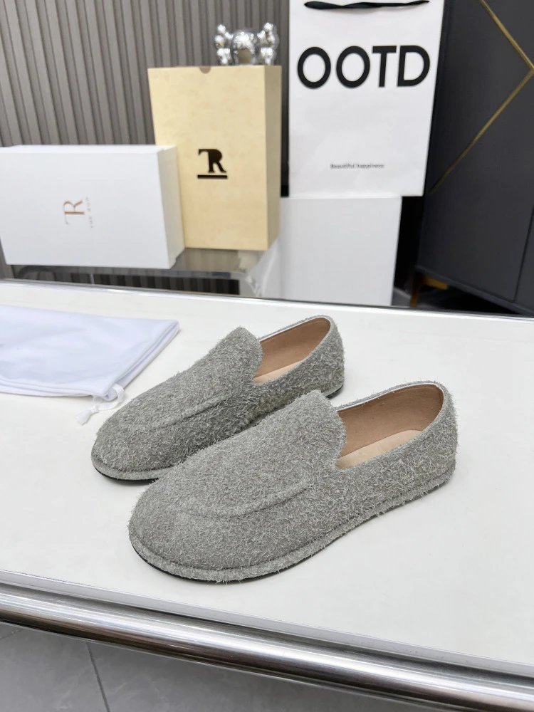 R Brand Suede Loafer Black Casual Shoes - 42