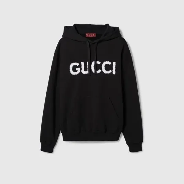 Gucci Knit Logo Hoodie Black - 1