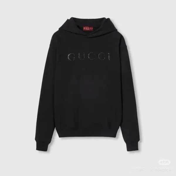Gucci Knit Logo Hoodie Black - 7