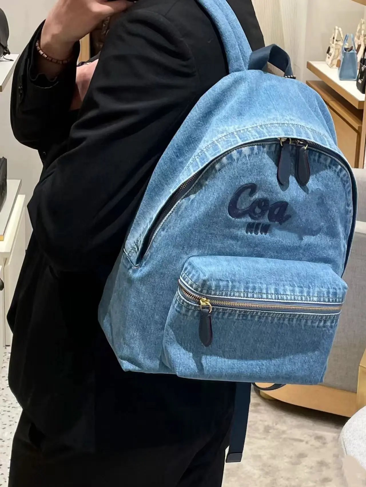 Corteiz Denim Mini Backpack Light Blue - 8