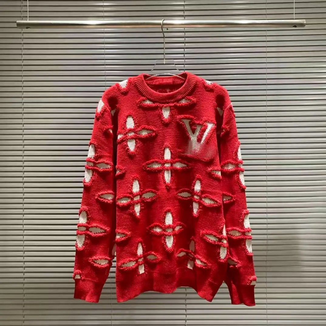 Off-White x Louis Vuitton Inspired Fuzzy Knit Sweater Black - 7
