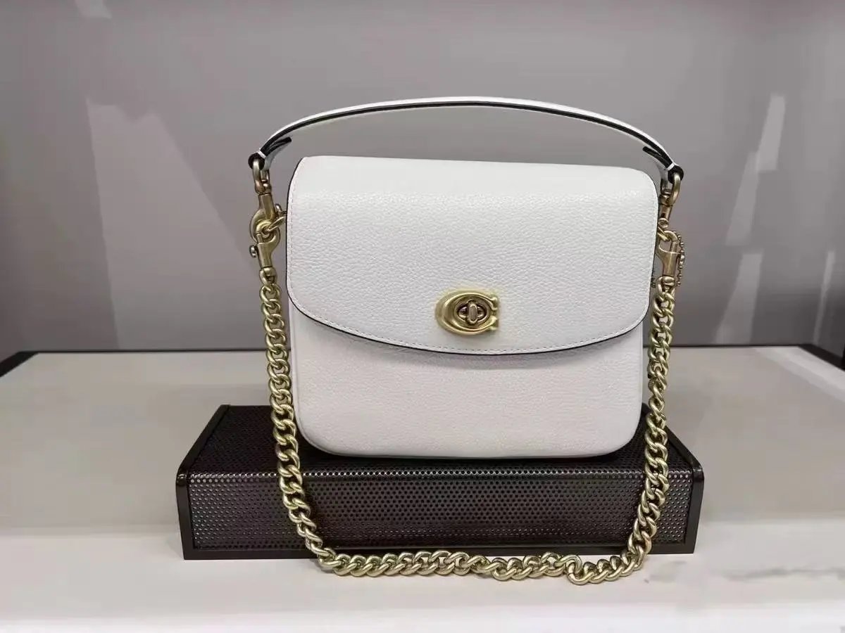 Coach Tabby Mini White Leather Chain Shoulder Bag - 4