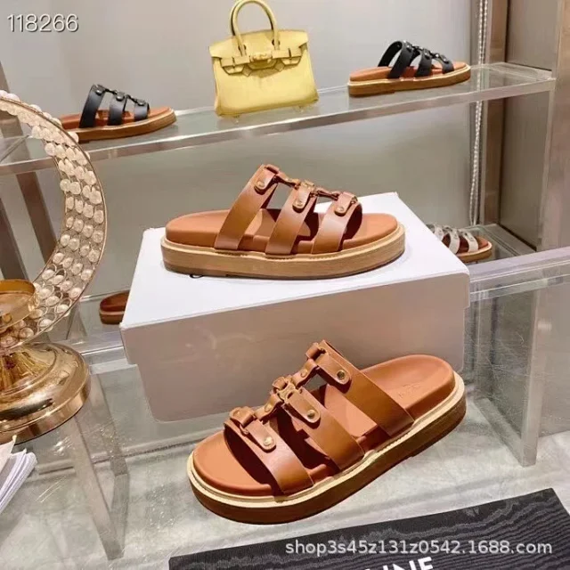 Unbranded Sandals Platform slide with buckle-detail straps product detail image 5
