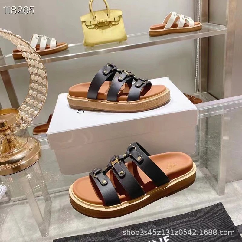 Dior J'Adior Slide Sandals White with Gold Hardware Sandals - 7