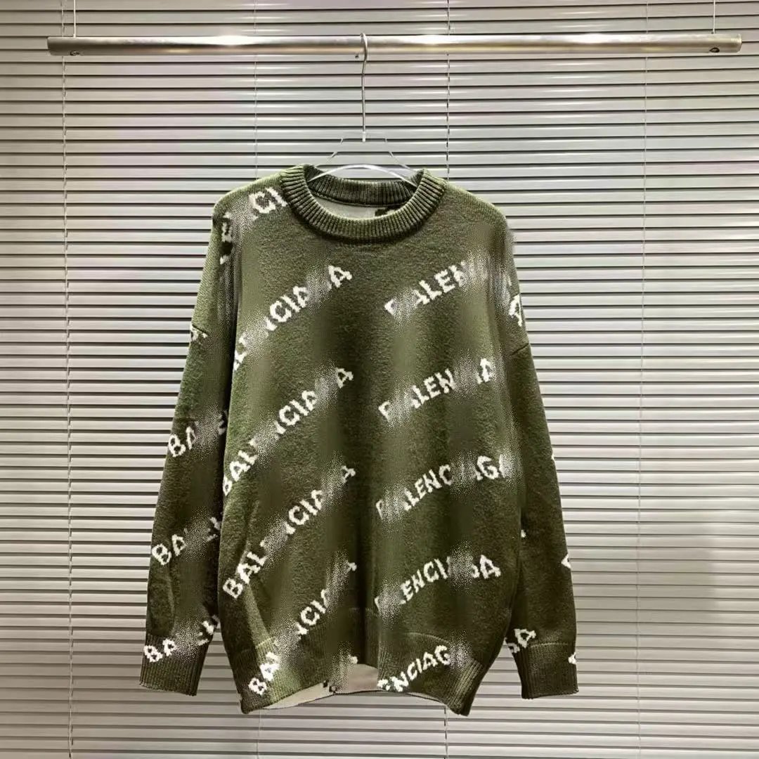 Balenciaga Logo Print Knit Sweater Black - 18