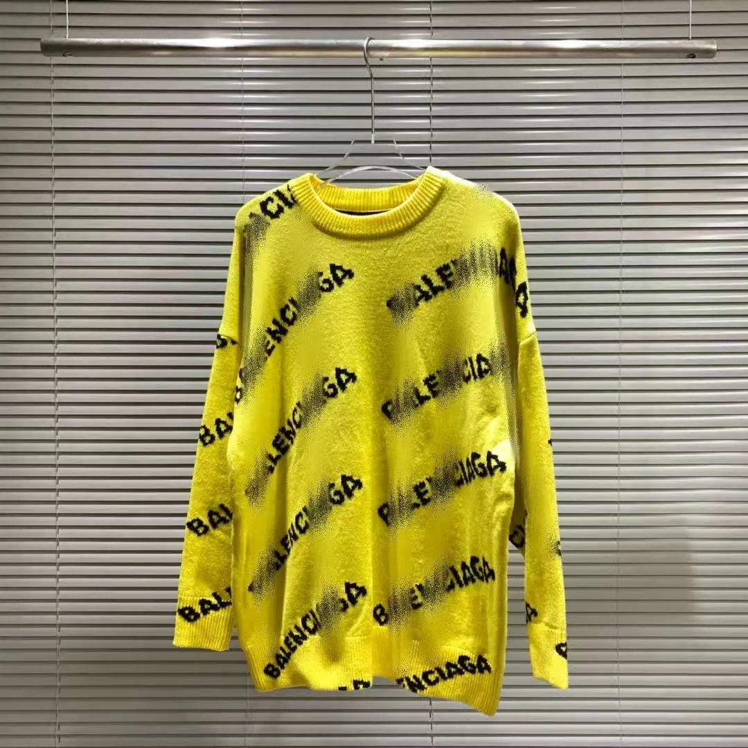Balenciaga Logo Print Knit Sweater Black - 19