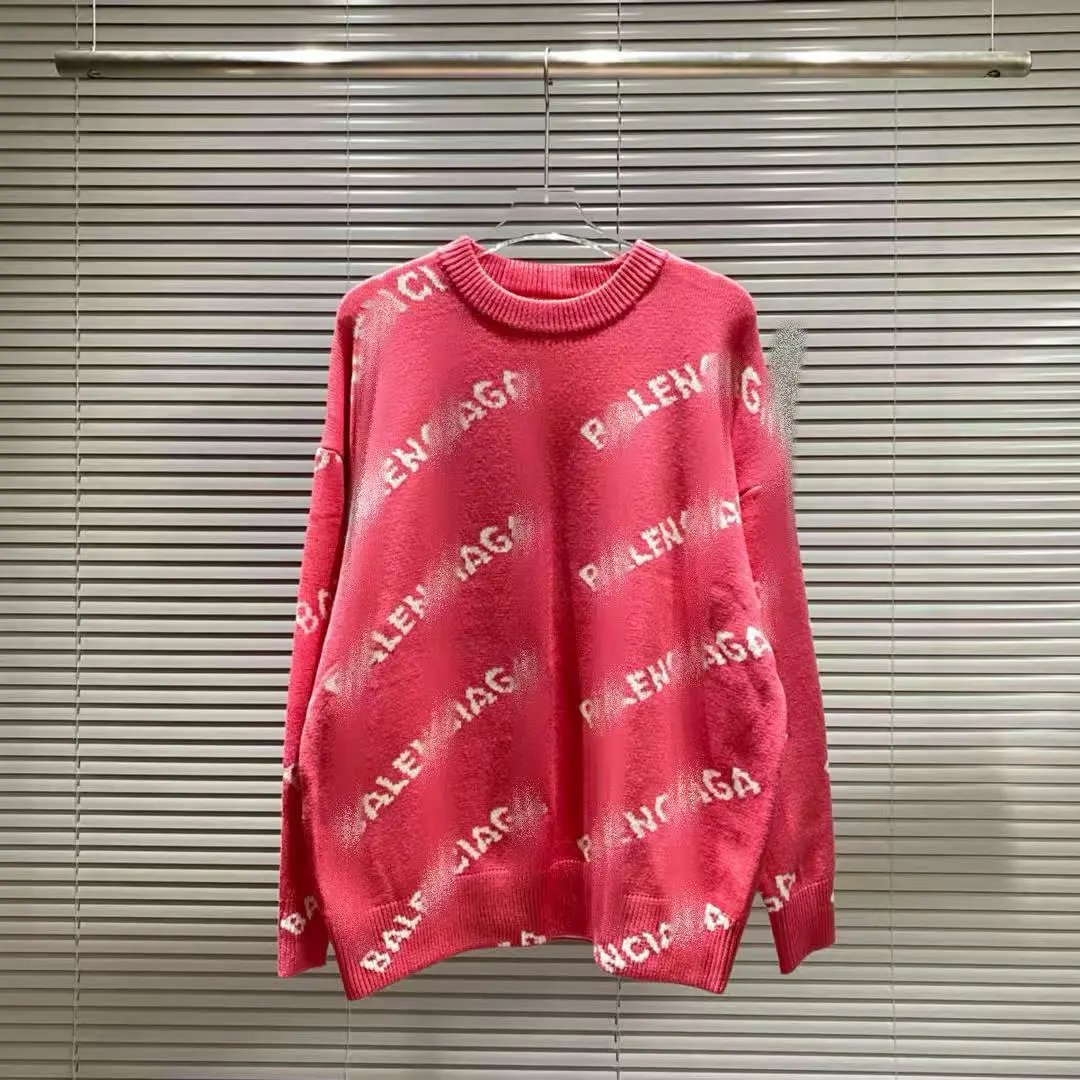 Balenciaga Logo Print Knit Sweater Black - 4