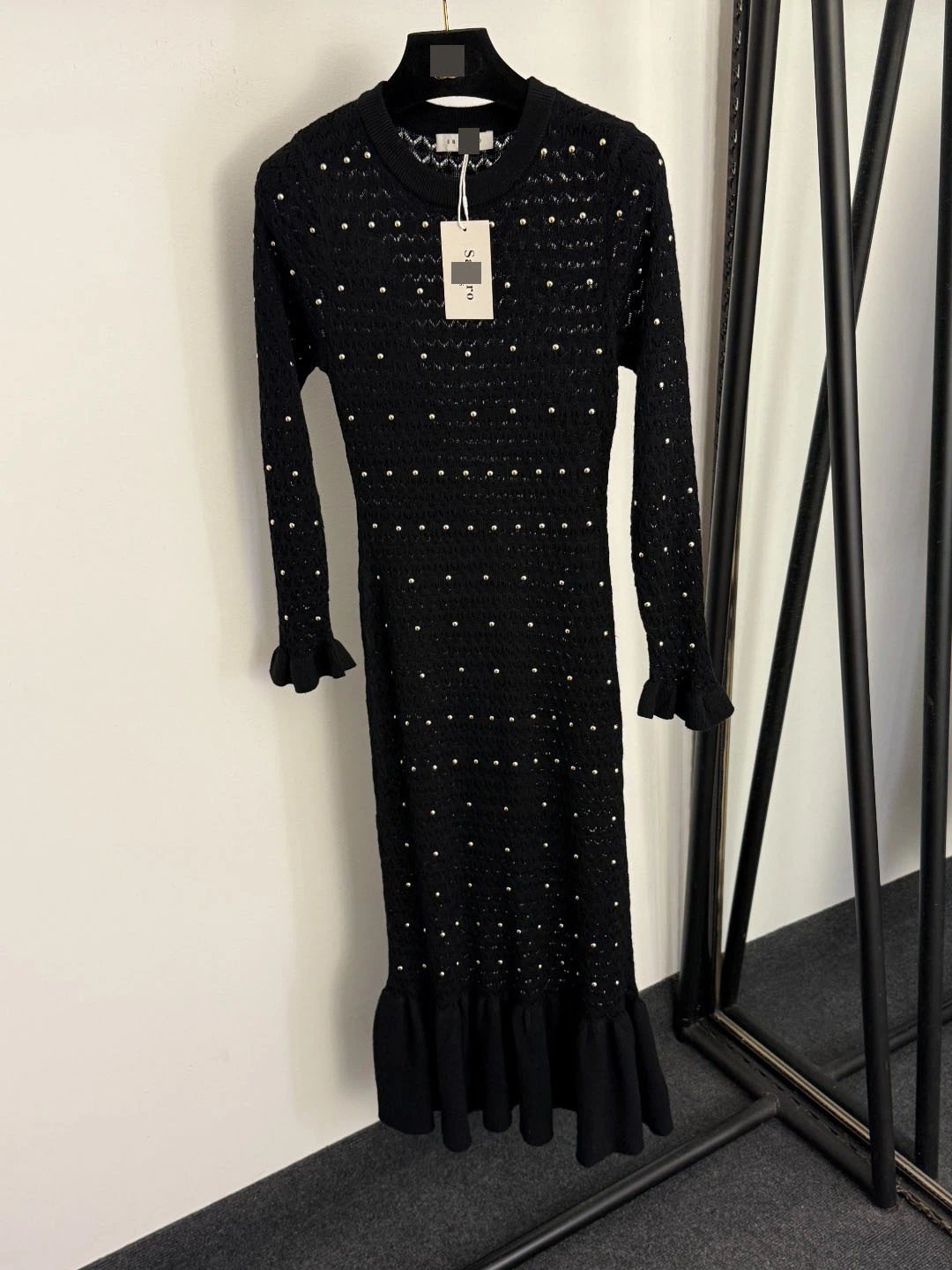 Saint Tears Embellished Knit Midi Dress Black - 4