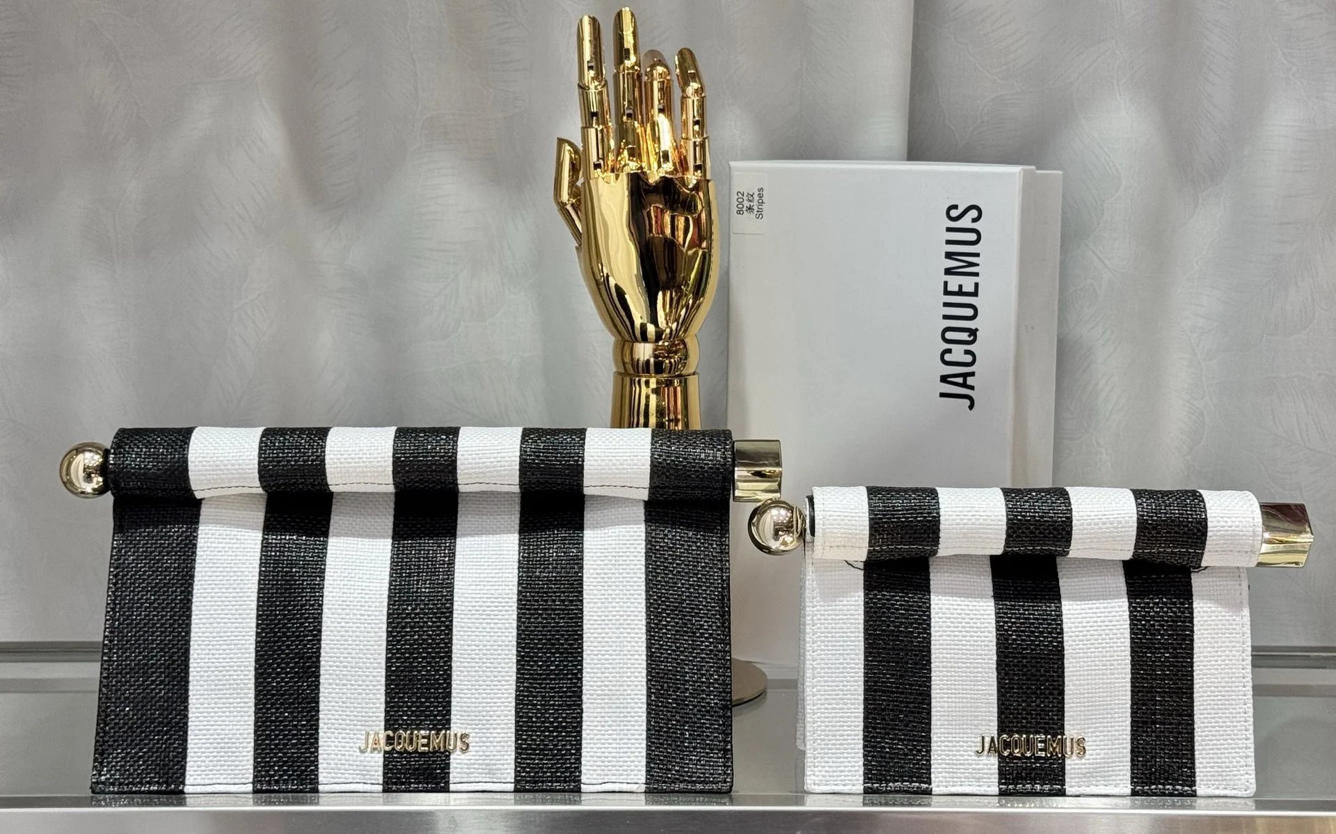 Jacquemus Le Chiquito Stripes Black and White Clutch - 1
