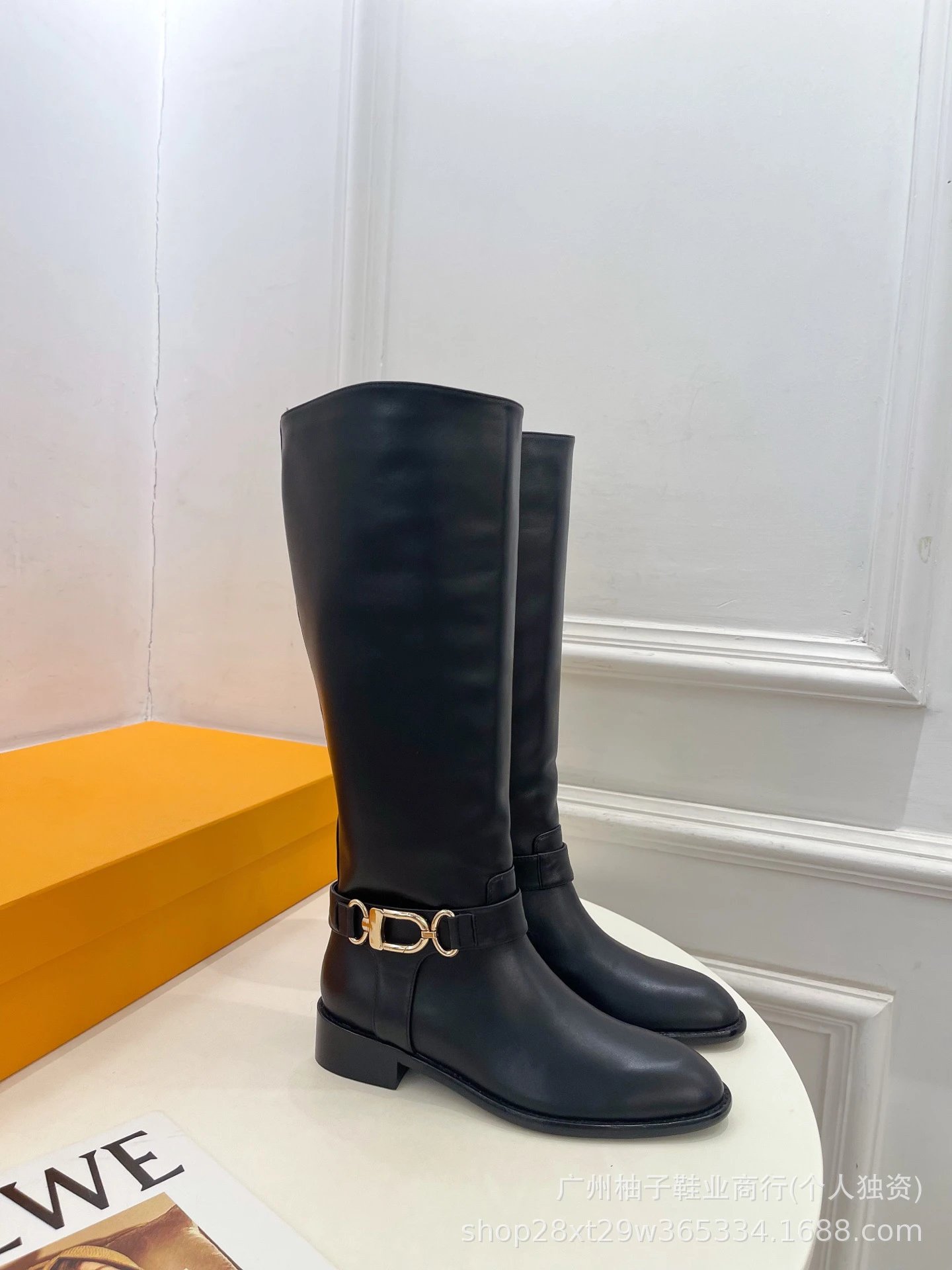 Loewe Anagram Buckle Knee Boots Black - 10
