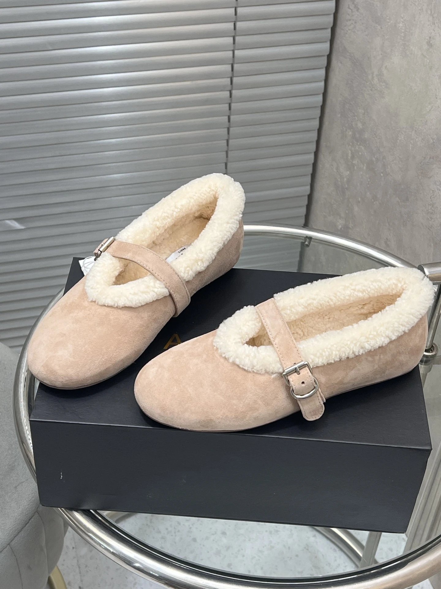 UGG Shearling-Trimmed Suede Mary Jane Loafers Beige - 15