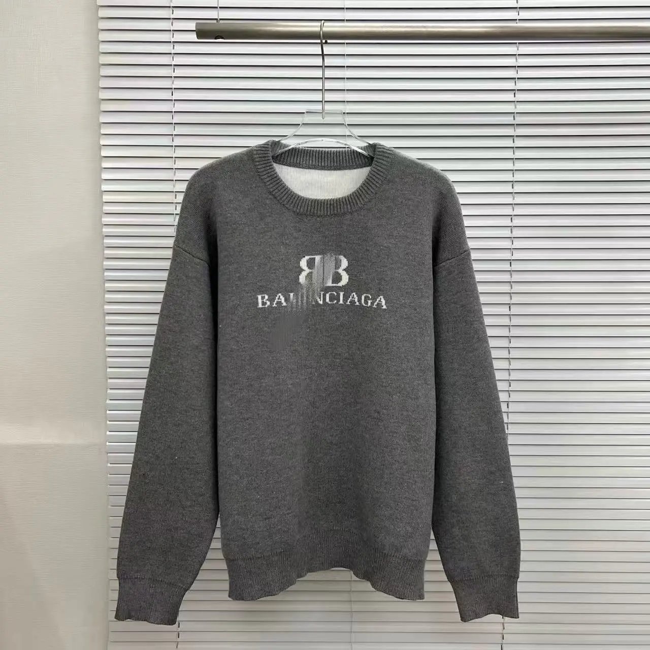 Balenciaga Logo Print Knit Sweater White - 14