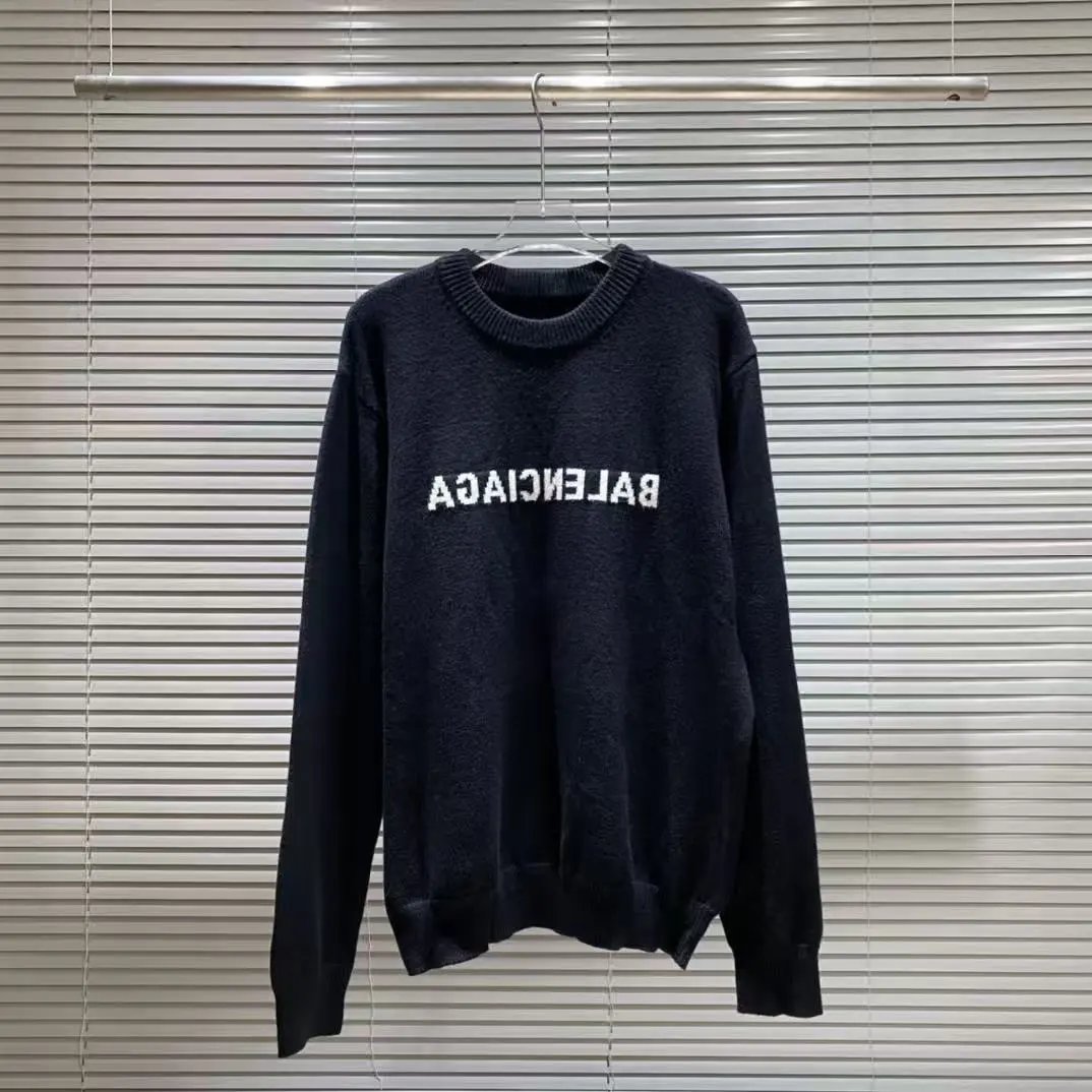 Balenciaga Logo Print Knit Sweater White - 2