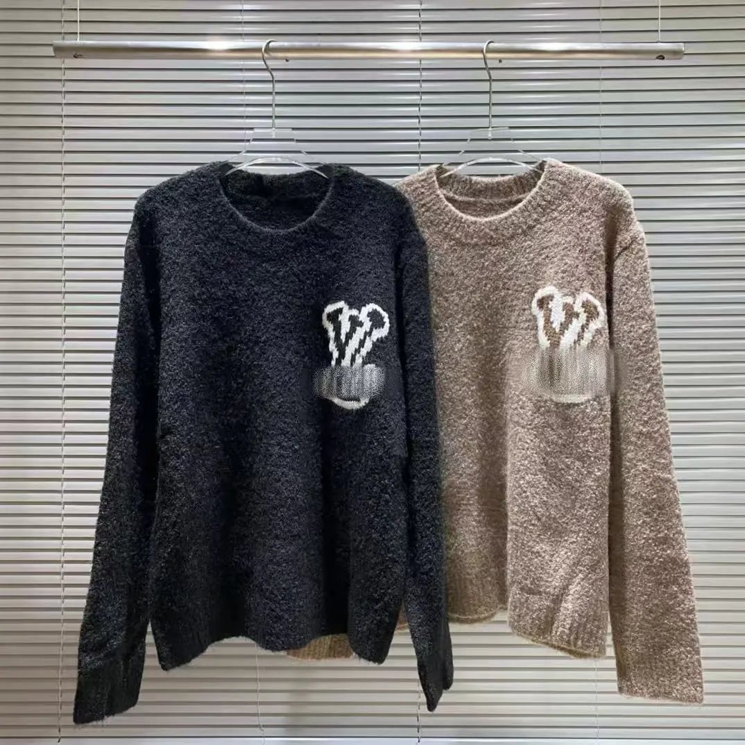 Off-White x Louis Vuitton Inspired Fuzzy Knit Sweater Black - 4