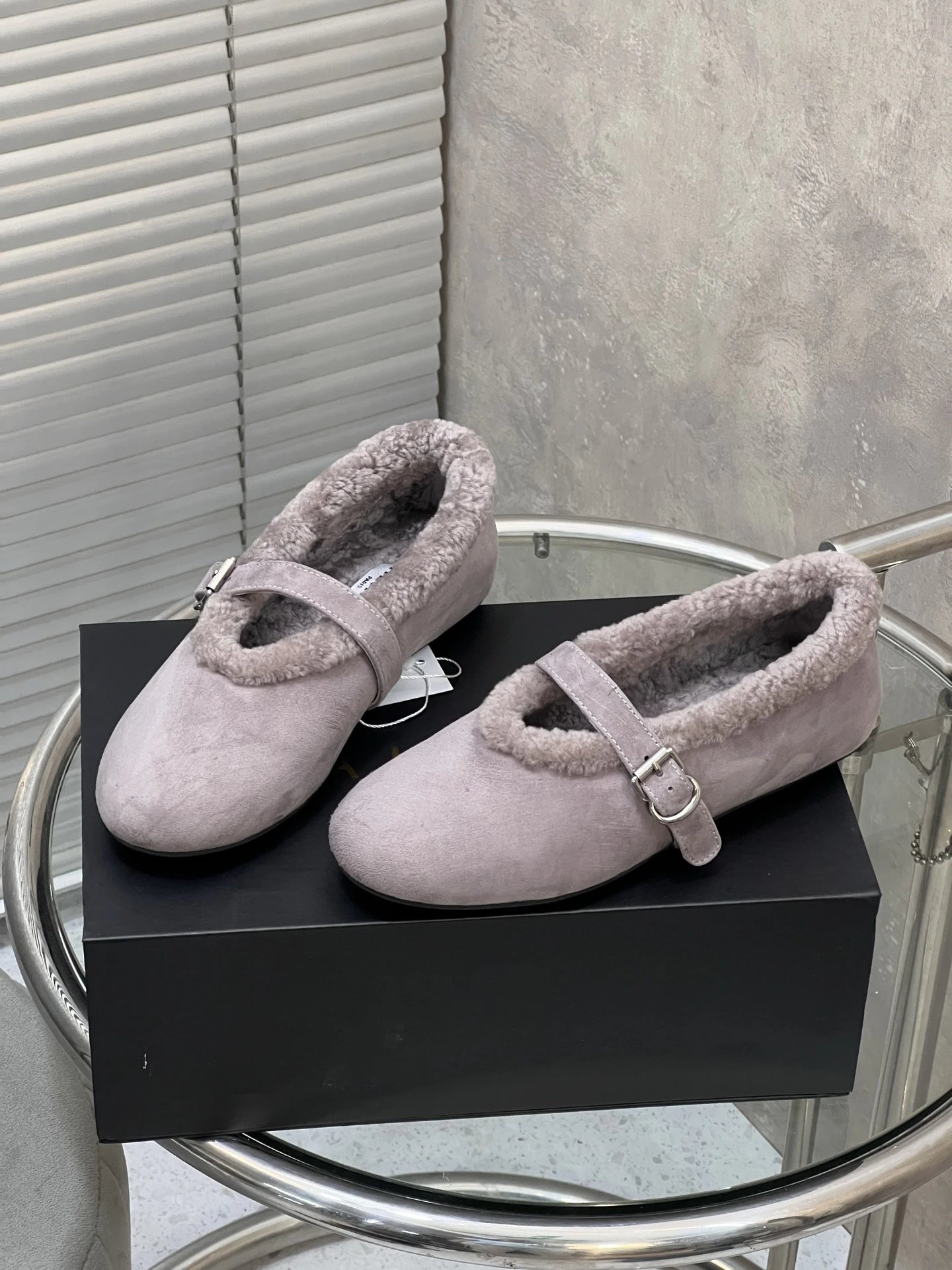 UGG Shearling-Trimmed Suede Mary Jane Loafers Beige - 21