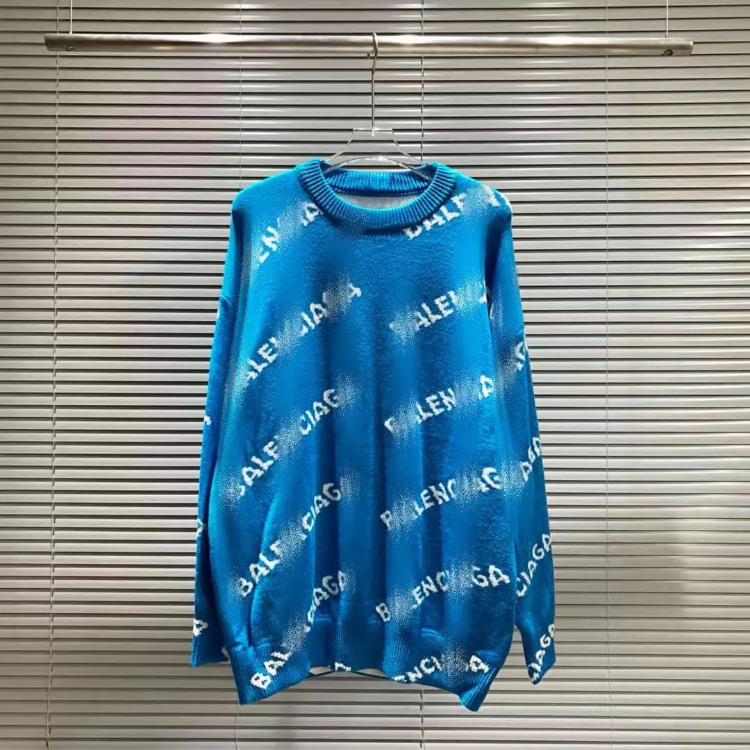Balenciaga Logo Print Knit Sweater Black - 2