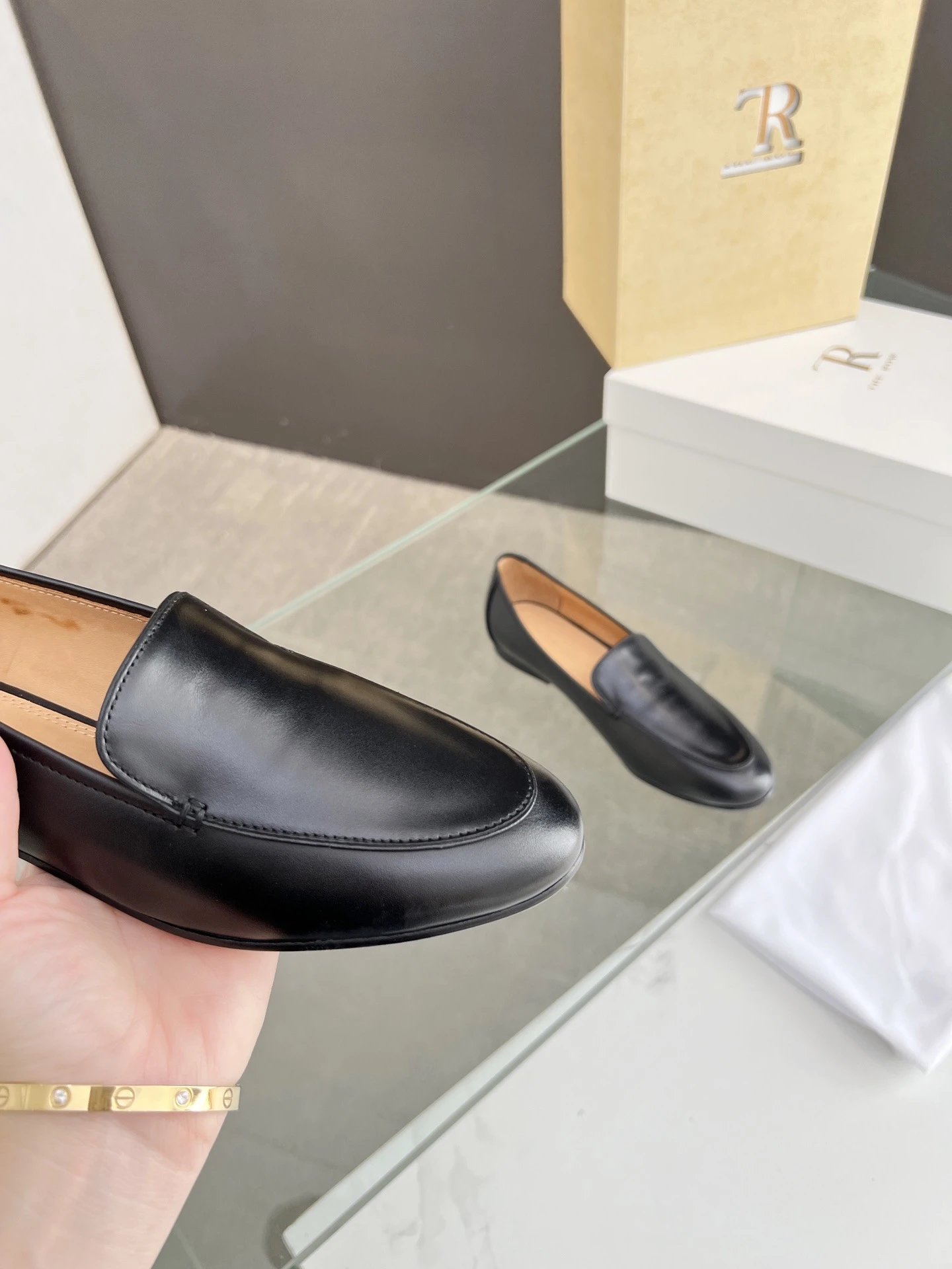 The Row Loafer Cream Leather Loafers - 10