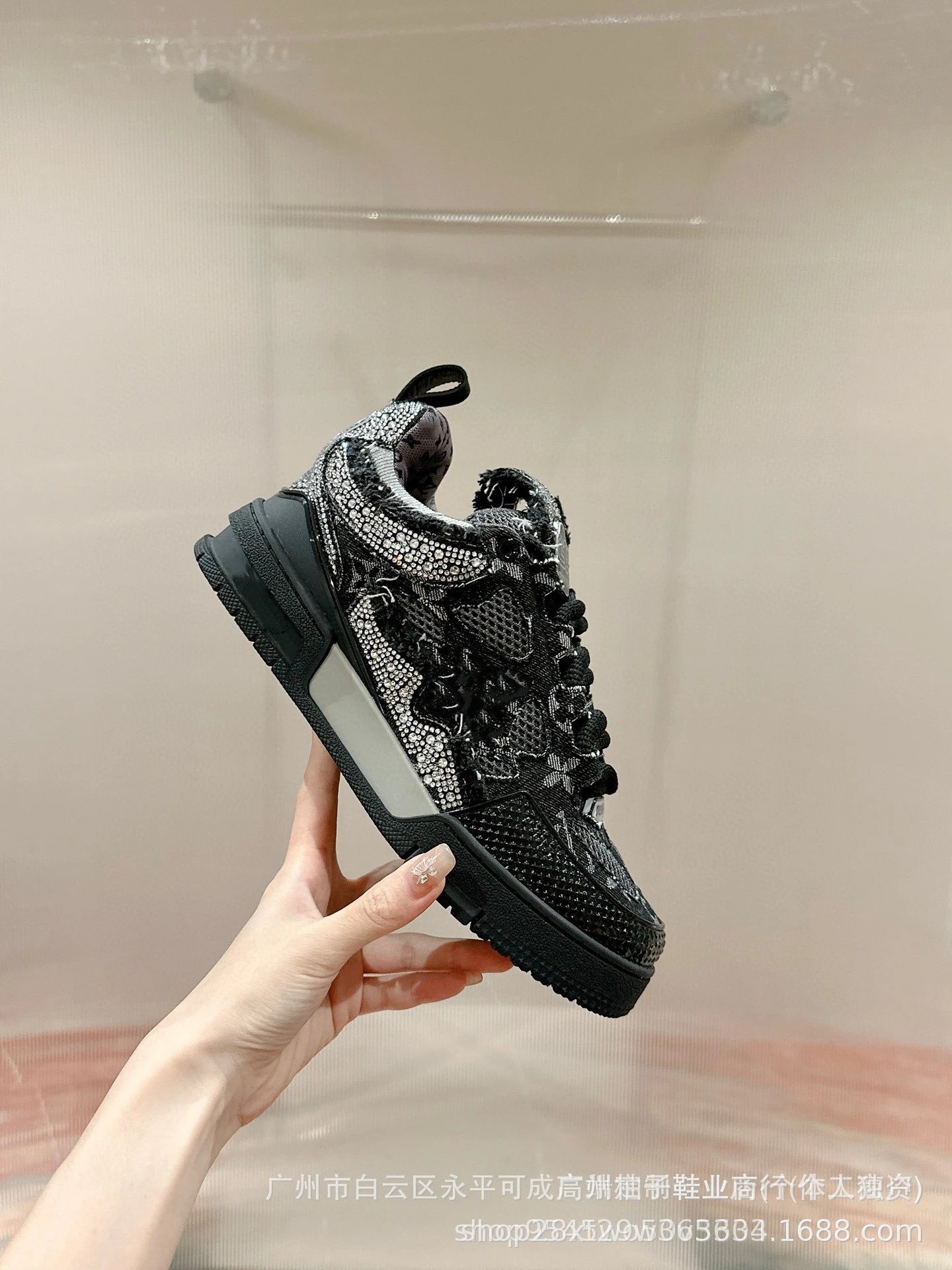 Off-White x Louis Vuitton Archlight Black Mesh Sneakers - 9