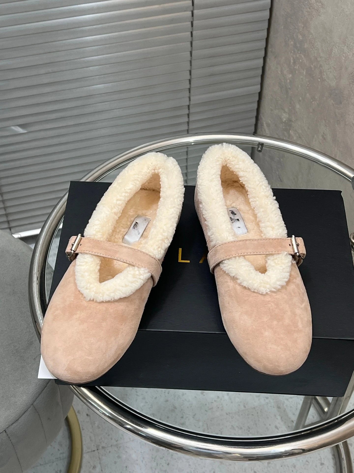 UGG Shearling-Trimmed Suede Mary Jane Loafers Beige - 13