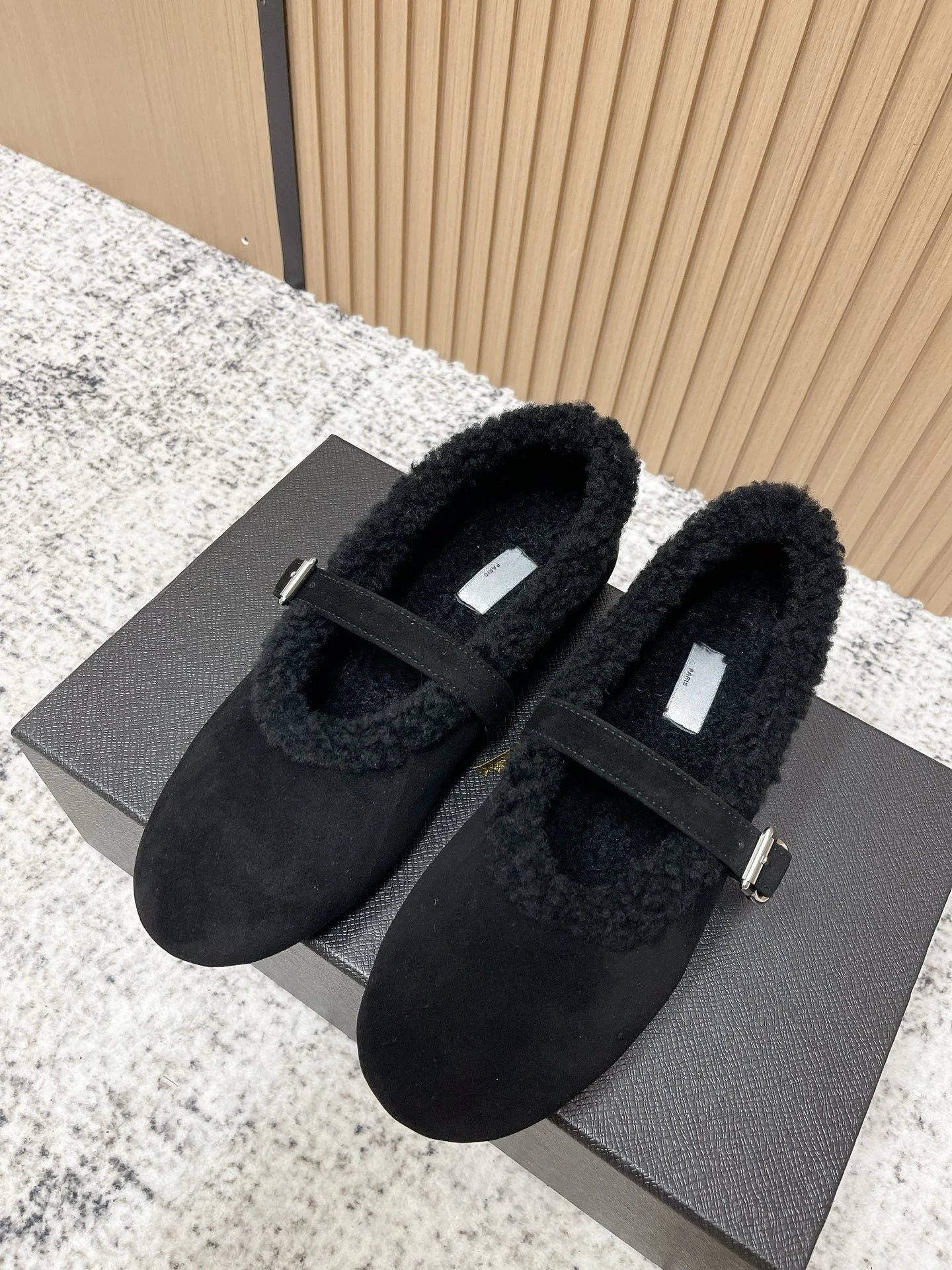 UGG Shearling-Trimmed Suede Mary Jane Loafers Beige - 25