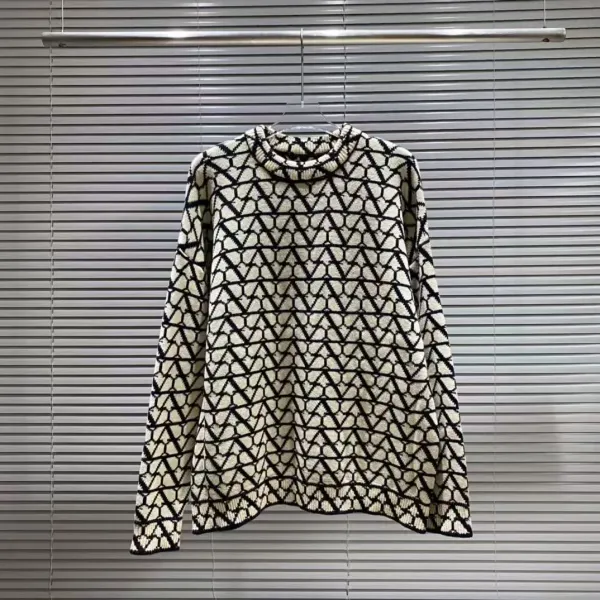 Off-White Geometric Knit Turtleneck Sweater - 1