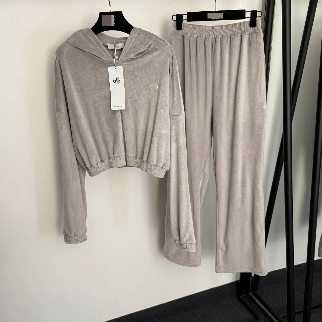 Lo — Velvet Cropped Hoodie and Jogger Set Black - 5