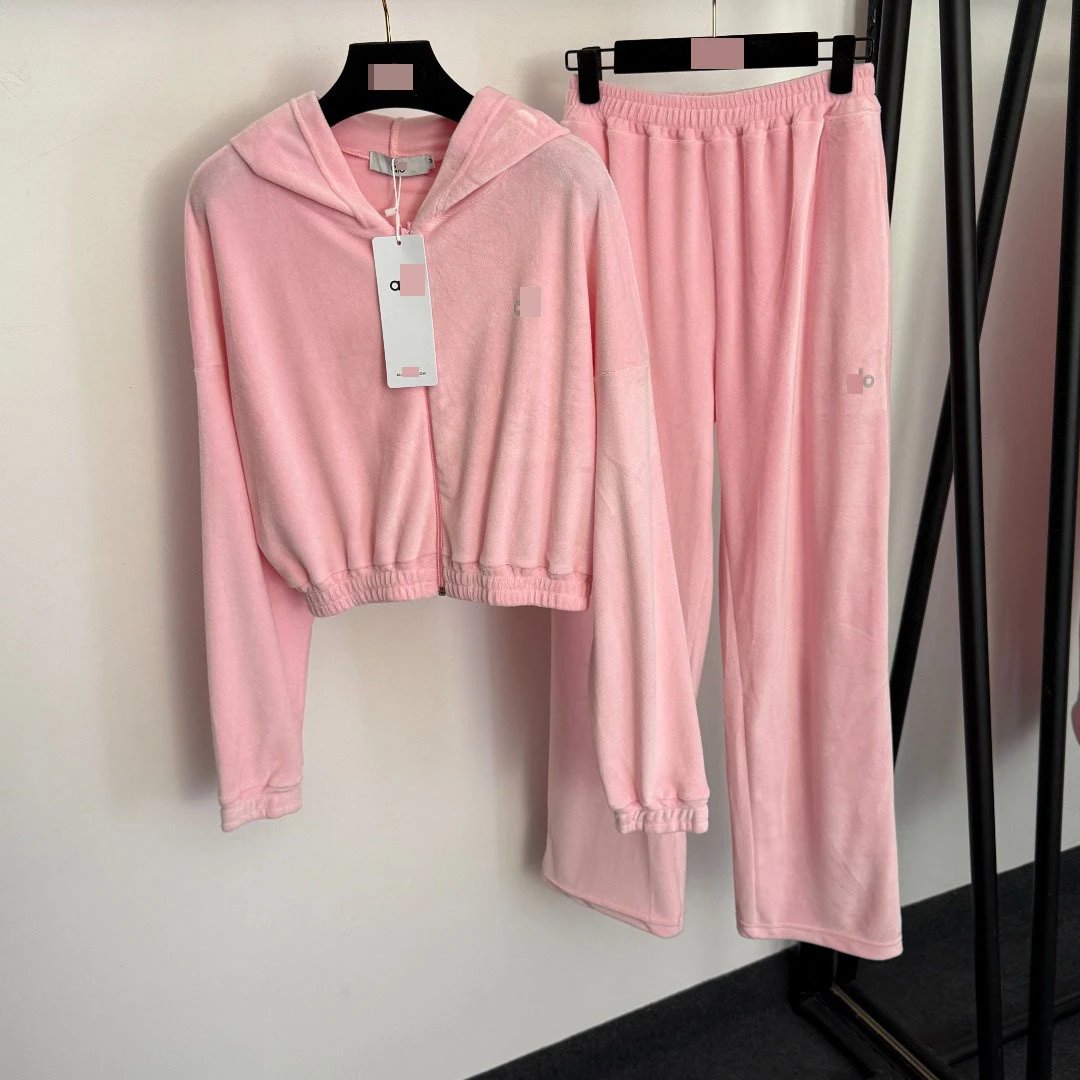 Lo — Velvet Cropped Hoodie and Jogger Set Black - 8