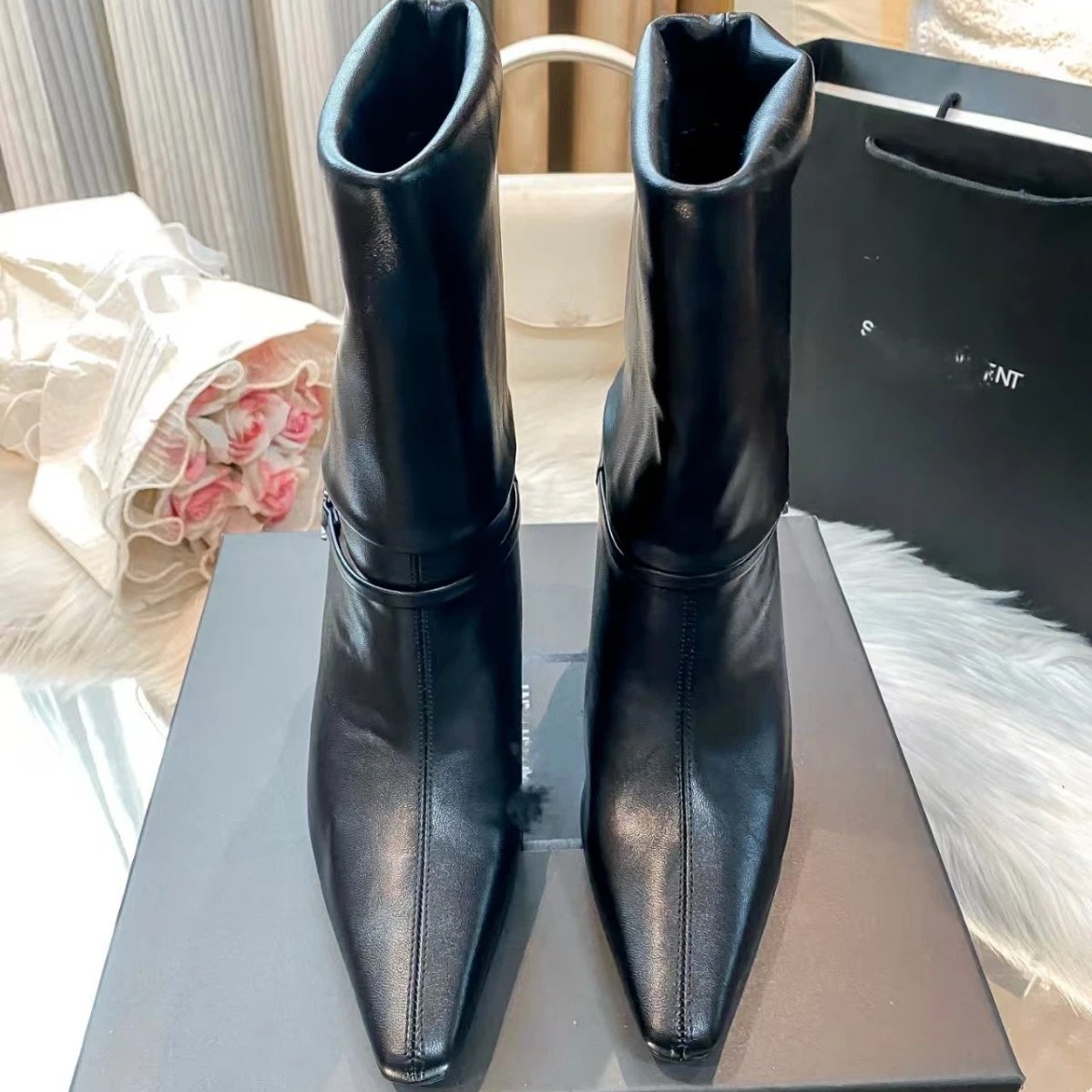 Saint Laurent Boots Pointed-Toe Slouch Stiletto image 4