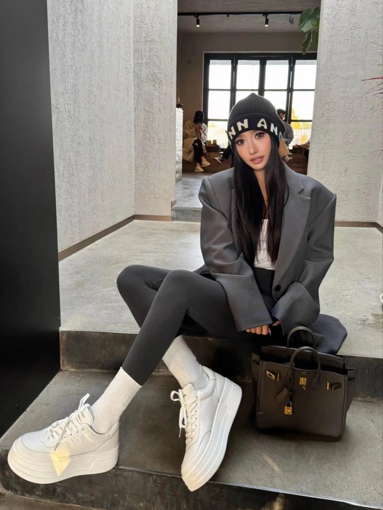 Chanel CC Logo Chunky Platform Sneakers White - 13