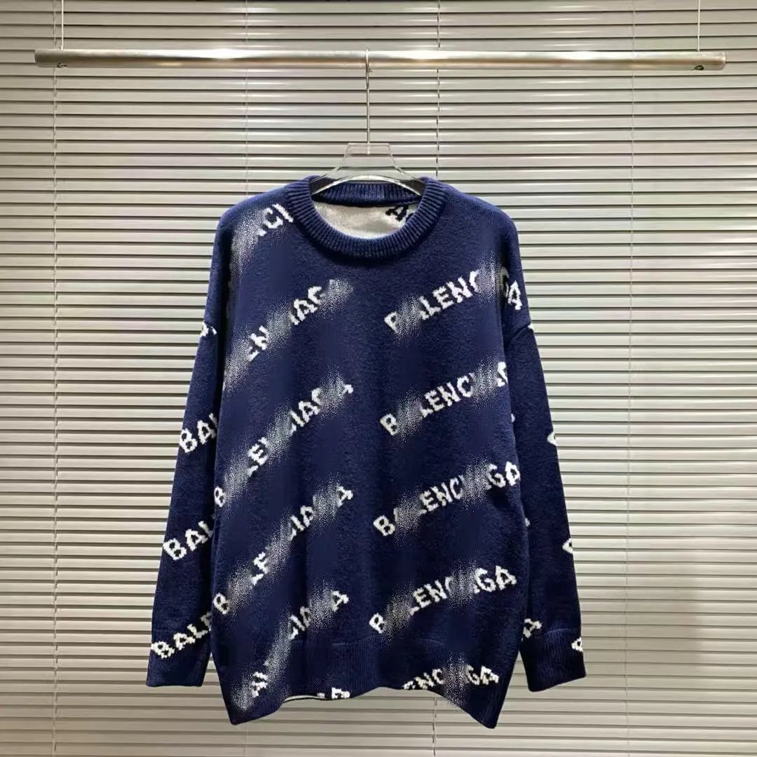 Balenciaga Logo Print Knit Sweater Black - 17